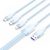 Vention USB-A 2.0/M -> USB-C/Lightning/Micro USB-B, 1,5m,(blue,6A,3in1), kábel