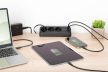 DIGITUS DA-70625 3 aljzatos 2x USB-A 1x USB-C fekete 1,5m asztali elosztó