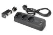 DIGITUS DA-70625 3 aljzatos 2x USB-A 1x USB-C fekete 1,5m asztali elosztó