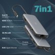 DIGITUS DA-70914 7 portos USB-C 1x HDMI 3x USB 3.2 Gen2 1x RJ45 LAN 1x SD 1x MicroSD 1x PD dokkolóállomás