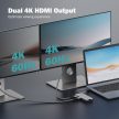 DIGITUS DA-70915 8 portos USB-C 2x HDMI 3x USB 3.0 1x RJ45 LAN 1x SD 1x MicroSD 1x USB-CPD dokkolóállomás