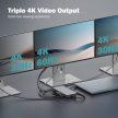 DIGITUS DA-70917 11 portos USB-C 2x HDMI 1x DP 2x USB-A 1x USB-C 1x RJ45 LAN 1x DC 1x Audio dokkolóállomás