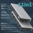 DIGITUS DA-70917 11 portos USB-C 2x HDMI 1x DP 2x USB-A 1x USB-C 1x RJ45 LAN 1x DC 1x Audio dokkolóállomás