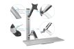 DIGITUS DA-90354 flexibilis monitor VESA 100x100 + billentyűzet tartó konzol fali munkaállomás