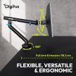 DIGITUS DA-90469 Single 1 monitoros C-bilincses univerzális (VESA 75 / 100) mechanikus rugós fekete monitor tartó konzol