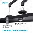 DIGITUS DA-90469 Single 1 monitoros C-bilincses univerzális (VESA 75 / 100) mechanikus rugós fekete monitor tartó konzol