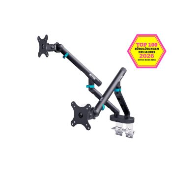   DIGITUS DA-90471 Dupla univerzális (VESA 75/100) mechanikus rugós fekete monitor tartó konzol