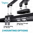 DIGITUS DA-90471 Dupla univerzális (VESA 75/100) mechanikus rugós fekete monitor tartó konzol