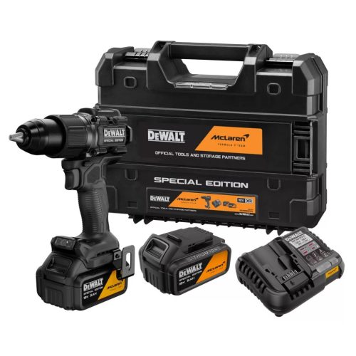 DEWALT Ütvefúró-csavarozó, McLaren F1 Team, 18V XR, 2x5Ah, kefe nélküli, TSTAK