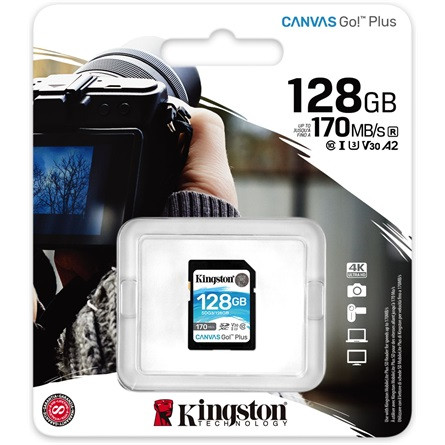 Kingston 128GB Canvas Go! Plus UHS1 U3 V30 SDXC memóriakártya