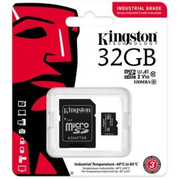   Kingston 32GB Industrial UHS-1 Class10 U3 V30 A1 vízálló microSDHC memóriakártya