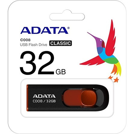 ADATA 32GB C008 USB 2.0 pendrive BOX fekete-piros