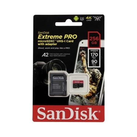 Sandisk 256GB Extreme Pro UHS-1 Class10 U3 V30 A2 microSDXC memóriakártya