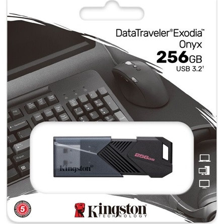 Kingston 256GB DataTraveler Exodia Onyx USB 3.2 Gen 1 pendrive fekete