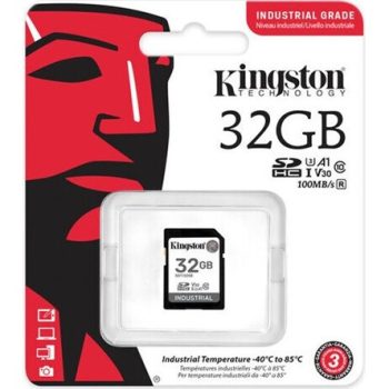   Kingston 32GB Industrial -40C to 85C UHS-1 Class10 U3 V30 A1 SDXC memóriakártya