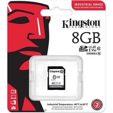 Kingston 8GB Industrial -40C to 85C UHS-1 Class10 U3 V30 A1 SDHC memóriakártya