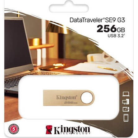 Kingston 256GB DataTraveler SE9 G3 USB-A 3.2 Gen 1 pendrive arany