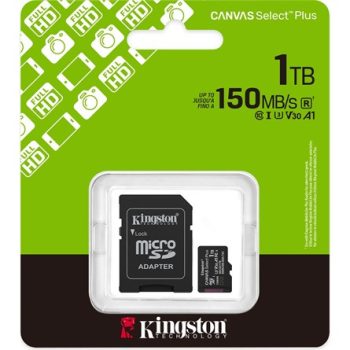   Kingston 1000GB Canvas Select Plus UHS-1 Class10 U3 V30 A1 microSDXC memóriakártya BOX