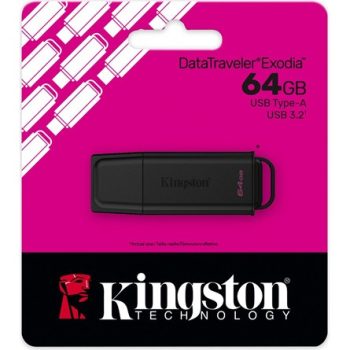  Kingston 64GB DataTraveler Exodia G2 USB-A 3.2 Gen1 pendrive fekete