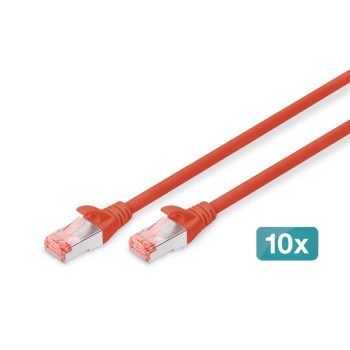   DIGITUS DK-1644-030-R-10 Cat.6 S/FTP LSZH 3m piros patch kábel 10db/csomag