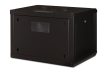 DIGITUS Unique DN-19 07-U-SW 19" 7U 420x600x450mm lapraszerelt üvegajtós fekete fali rack szekrény