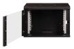 DIGITUS Unique DN-19 07-U-SW 19" 7U 420x600x450mm lapraszerelt üvegajtós fekete fali rack szekrény