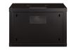DIGITUS Unique DN-19 07-U-SW 19" 7U 420x600x450mm lapraszerelt üvegajtós fekete fali rack szekrény