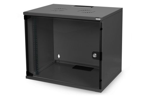 DIGITUS Unique DN-19 07-U 19" 7U 420x600x450mm üvegajtós szürke fali rack szekrény