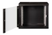 DIGITUS DN-19 09-U-SW Unique 19" 9U 509x600x450mm lapraszerelt üvegajtós fekete Unique fali rack szekrény