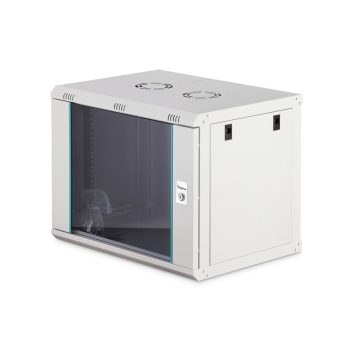   DIGITUS Dynamic-N DN-37104 19" 9U 474x600x450mm lapraszerelt üvegajtós szürke fali rack szekrény