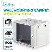 DIGITUS Dynamic-N DN-37104 19" 9U 474x600x450mm lapraszerelt üvegajtós szürke fali rack szekrény