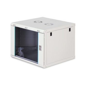   DIGITUS Dynamic-N DN-37106 19" 9U 474x600x600mm lapraszerelt üvegajtós szürke fali rack szekrény