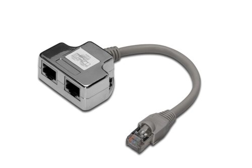 DIGITUS DN-93904 Cat.5e árnyékolt RJ45/RJ45 LAN-LAN lengő Y elosztó