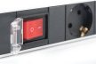 DIGITUS DN-95402 19" 1U PDU alumínium 7x Schuko aljzat CEE7/7 csatlakozó kapcsolós hálózati 2m elosztósor
