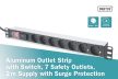 DIGITUS DN-95407 19" 1U PDU 7xCEE 7/3 schuko aljzat CEE7/7 csatlakozó 2m túlfeszültségvédett elosztósor