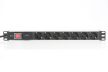 DIGITUS DN-95407 19" 1U PDU 7xCEE 7/3 schuko aljzat CEE7/7 csatlakozó 2m túlfeszültségvédett elosztósor