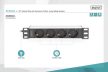 DIGITUS DN-95418 10" 1U PDU 230V 16A 4x Schuko aljzat CEE7/7 csatlakozó hálózati 2m elosztósor