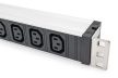 DIGITUS DN-95429 19" 1U PDU 230V 10A 9xIEC C13 aljzat IEC C14 csatlakozó 2m elosztósor