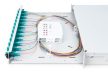 DIGITUS DN-96331/3 19" 1U 12xLC duplex OM3 toldóval pigtaillel és kötőkazettával szerelt optikai patch panel