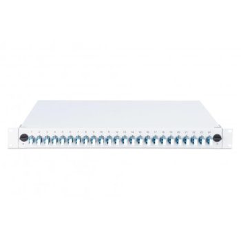   DIGITUS DN-96332/9 19" 1U 24xLC duplex OS2 toldóval pigtaillel és kötőkazettával szerelt optikai patch panel