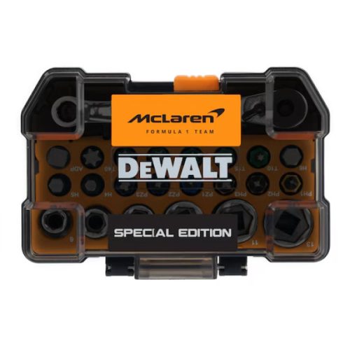 DEWALT Bit- és dugókulcskészlet, McLaren F1 Team, 24db, racsnival