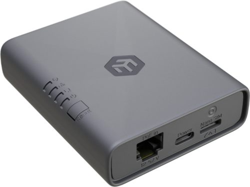 MikroTik EC25-EU&KNE KNOT 1xGbE LAN 1xSIM slot 3xSMA csatlakozó, eSIM support LTE 4G IoT Gateway