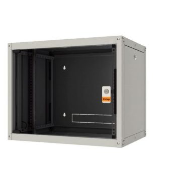   Legrand EVO12U6060P Evoline+ 19" 12U SZÉL:600 MÉLY:600 MAG:626 MAX:65kg levehető oldallapos üvegajtós szürke fali rack szekrény