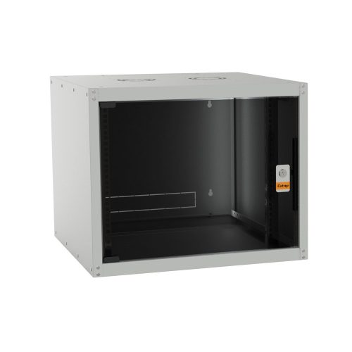 Legrand EVO9U6045 Evoline 19" 9U SZÉL:600 MÉLY:450 MAG:495 MAX:65kg üvegajtós szürke fali rack szekrény