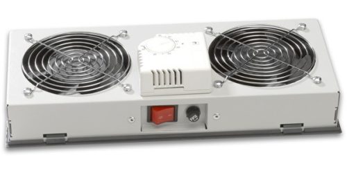 Lande LN-FAN-THM-2FWMIP-LG 2 modulos szürke ventilátor egység termosztáttal kültéri SAFEbox rack szekrényhez