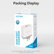 Vention USB-C*2+A (3port,GAN,100W/100W/30W,fehér), töltő