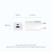 Vention USB-C+A (30W/30W, 2-portos, fehér, GaN), töltő
