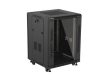 Lanberg FF01-6615-12B 19" 15U SZÉL:600mm MÉLY:600mm MAG:848mm lapraszerelt üvegajtós fekete álló rack szekrény