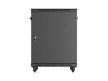 Lanberg FF01-6615-12B 19" 15U SZÉL:600mm MÉLY:600mm MAG:848mm lapraszerelt üvegajtós fekete álló rack szekrény