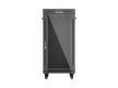 Lanberg FF01-6624-12BL 19" 24U SZÉL:600mm MÉLY:600mm MAG:1320mm lapraszerelt LCD üvegajtós fekete álló rack szekrény